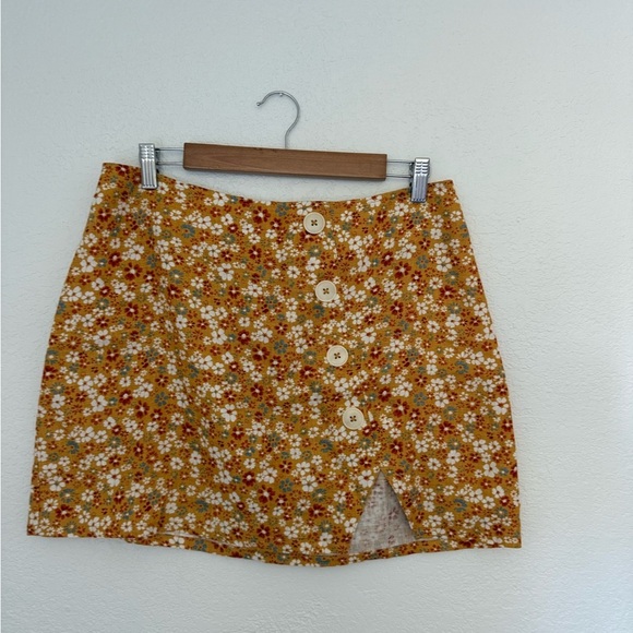Reformation Taylor Linen Skirt Flora Junie Size 10 - Picture 4 of 15